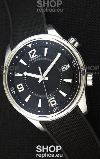 Jaeger-LeCoultre Polaris Black Dial Watch with Nylon Strap 1:1 Mirror Replica