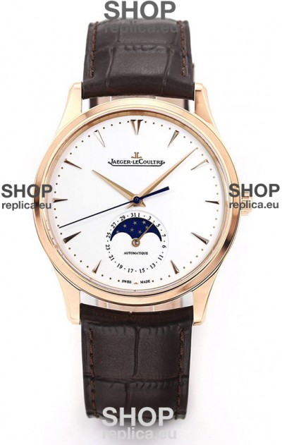Jaeger LeCoultre Master Ultra Thin Moon Pink Gold 1:1 Mirror Replica Watch