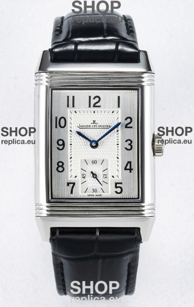 Jaeger-LeCoultre Reverso Super Clone DuoFace Black/White Steel Replica Watch 