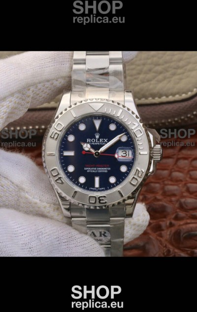 Rolex Yachtmaster Blue Dial 1:1 Swiss Replica Watch 37MM in 904L Steel Casing
