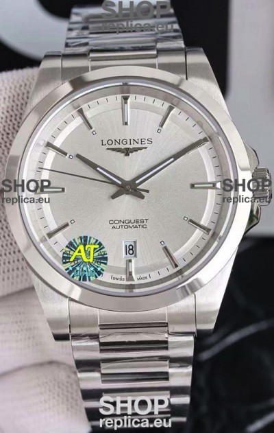 Longines Conquest Automatic Steel Dial Automatic Watch in Steel Casing