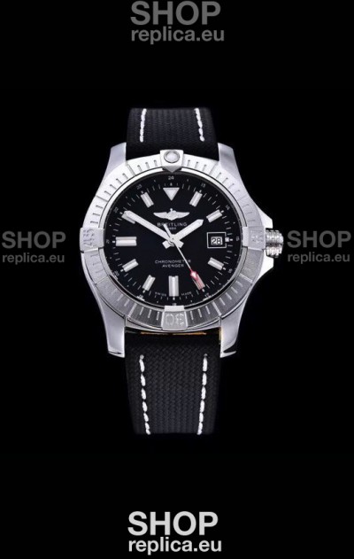 Breitling Avenger 43 Automatic Black Dial Leather 1:1 Mirror Swiss Replica Watch 