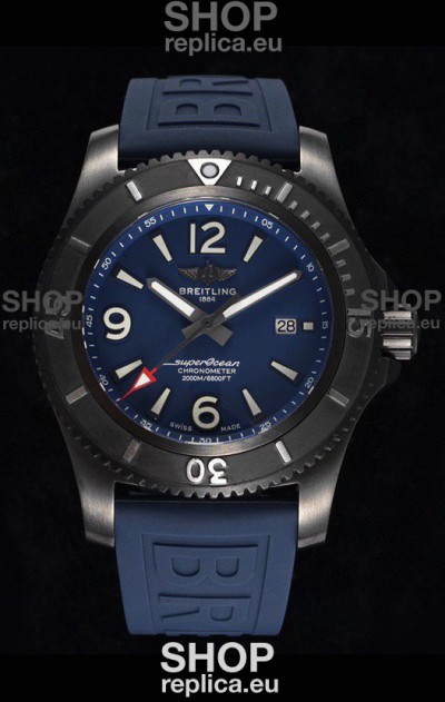 Breitling Superocean Automatic 46 Black Steel - Blue Dial in DLC Coated Casing 