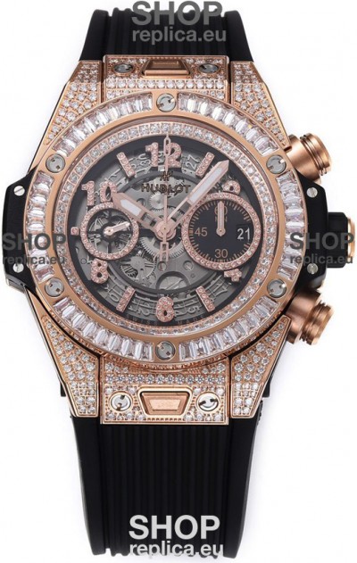 Hublot Big Bang Unico Rose Gold Diamonds Casing 1:1 Mirror Edition Swiss Replica Watch