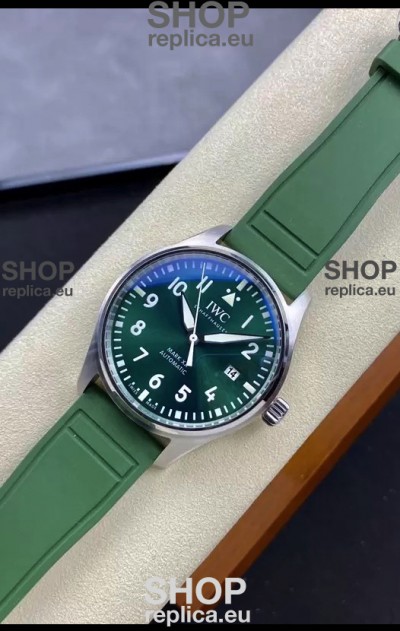 IWC Pilot MARK Series IW328205 1:1 Mirror Swiss Replica Watch in Green Dial and Strap