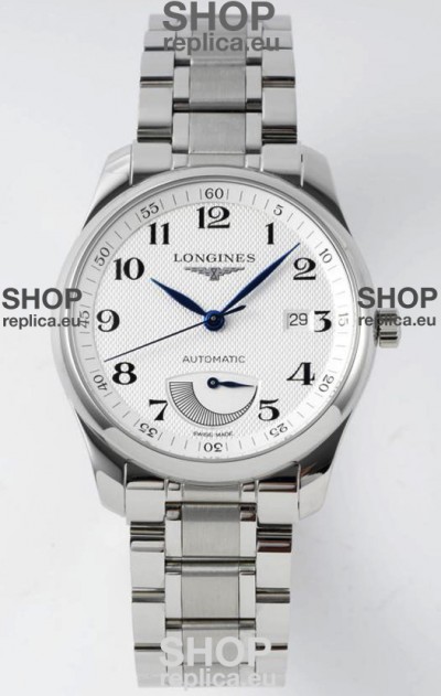 Longines Master Collection Automatic Power Reserve White Dial Swiss Replica Watch Steel Strap