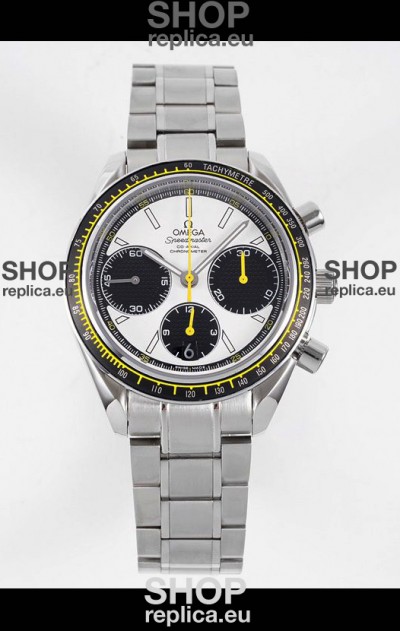 Omega Speedmaster Racing 904L Steel Chronograph 1:1 Mirror Replica in White Dial