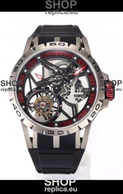 Roger Dubuis Excalibur Spider Flying Tourbillon Skeleton Titanium Casing 45MM 1:1 Mirror Swiss Watch