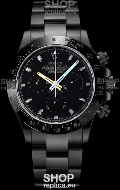 Rolex Daytona Blaken 1:1 Swiss Mirror Replica Black Dial Cal.4130 Movement (WITH BOX) 