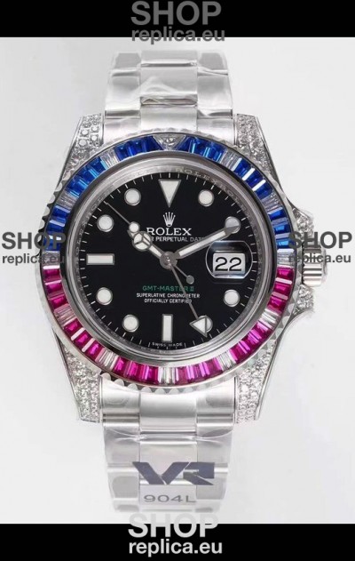 Rolex GMT Masters II Diamonds Swiss watch in 904L Case - 1:1 Mirror Quality