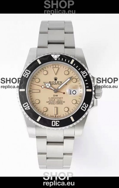 Rolex Submariner DiW Stainless Steel Casing Black Ceramic Bezel Edition Watch 