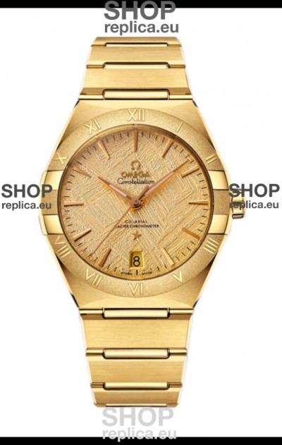 Omega Co-Axial Constellation Yellow Gold Meteorite Dial 1:1 Mirror Replica 41MM