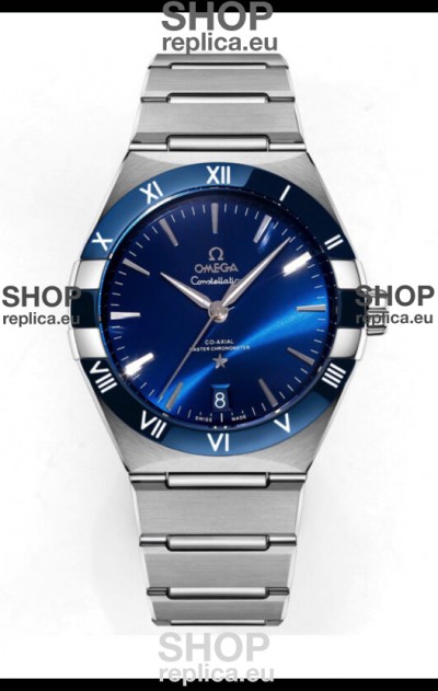 Omega Co-Axial Constellation Stainless White Blue Dial 1:1 Mirror Replica 41MM