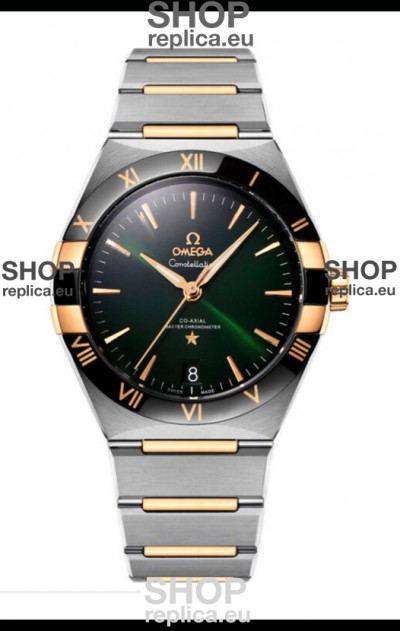 Omega Co-Axial Constellation Two Tone Black Green Dial 1:1 Mirror Replica 41MM