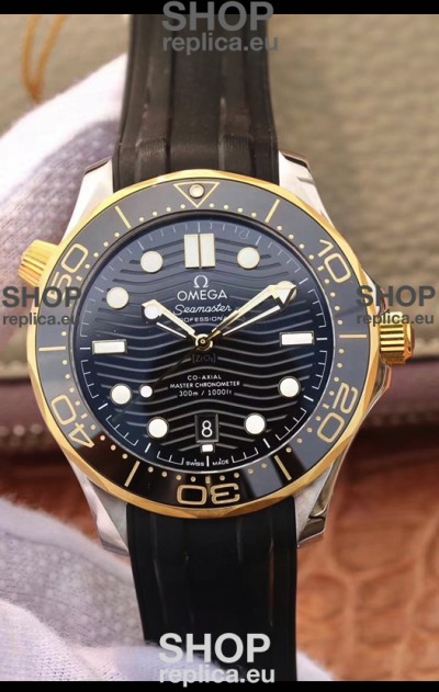 Omega Seamaster 300M Co-Axial Master Chronometer Black Dial Two Tone Casing 1:1 Mirror Replica