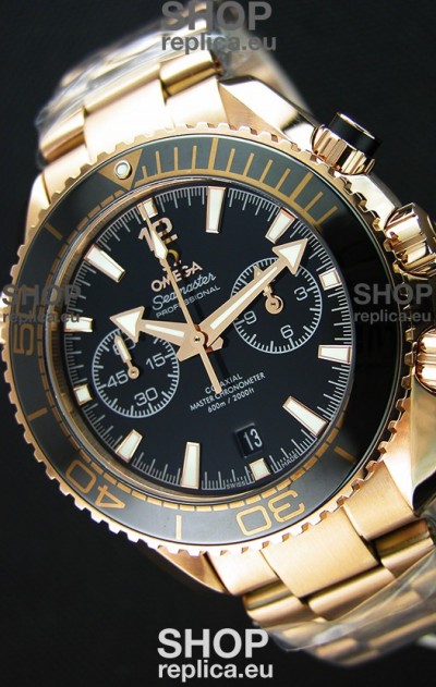 Omega Seamaster Planet Ocean 600M Chronograph 1:1 Mirror Replica Pink Gold Watch 