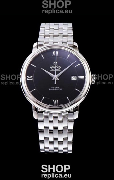 Omega De Ville Prestige Co-Axial 36.8MM Black Dial 1:1 Swiss Mirror Replica Watch 