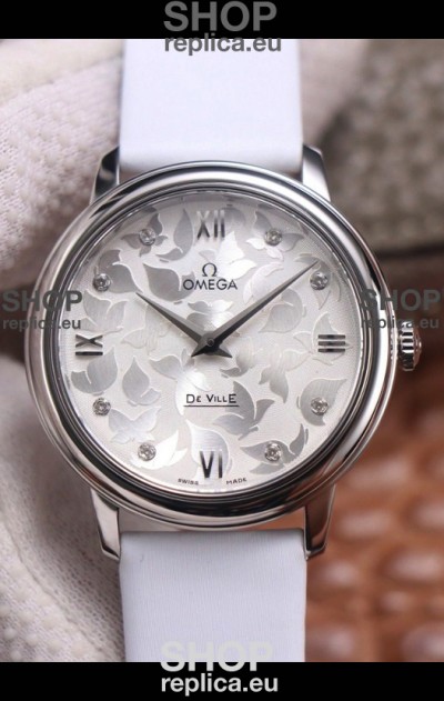 Omega De Ville Floral Dial Swiss Quartz Movement in Steel Casing 