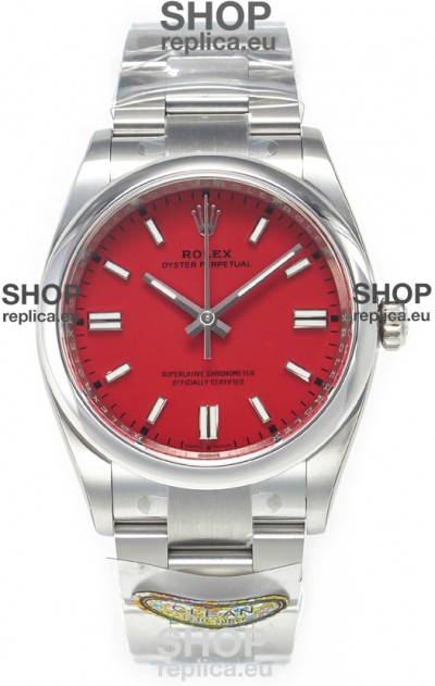 Rolex Oyster Perpetual Super Clone REF#126000 36MM Swiss Movement Swiss Replica Red Dial Swiss Replica