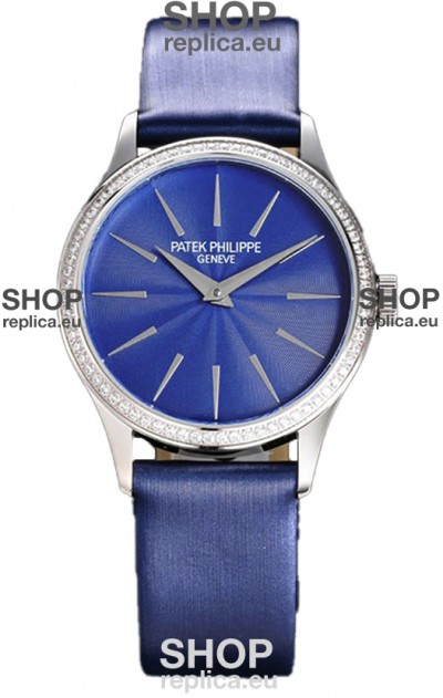 Patek Philippe Calatrava 4997 Ladies Steel Case Blue Dial with Swiss Automatic Movement Watch