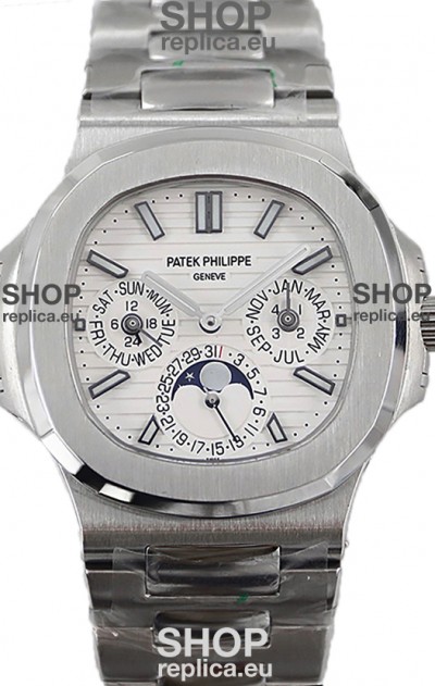 Patek Philippe Nautilus 5740 Perpetual Calendar Stainless Steel White Dial Swiss Replica Watch 