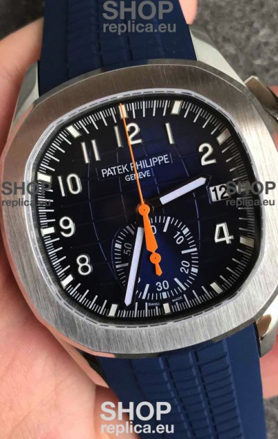 Patek Philippe Aquanaut 5968 Chronograph Steel Casing Blue Dial Watch in Swiss Automatic Movement