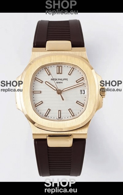 Patek Philippe Nautilus 5711/1R-001 1:1 Mirror Replica in 904L Steel Rose Gold White Dial