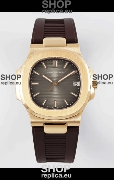 Patek Philippe Nautilus 5711/1R-001 1:1 Mirror Replica in 904L Steel Rose Gold Brown Dial