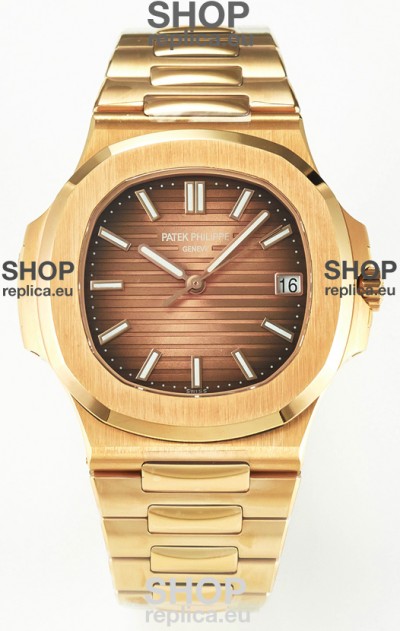 Patek Philippe Super Clone Nautilus 5711/1R-001 in Rose Gold Brown Dial