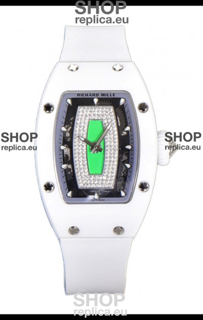 Richard Mille RM007 White Ceramic Green Dial Automatic Superclone Swiss Replica Watch