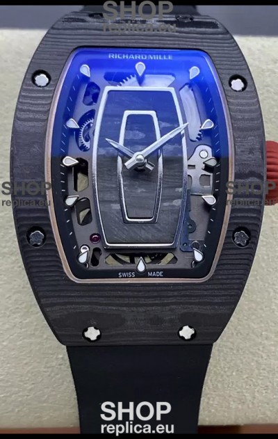 Richard Mille RM07 Black Carbon Casing Black Strap 1:1 Superclone Swiss Replica Watch 