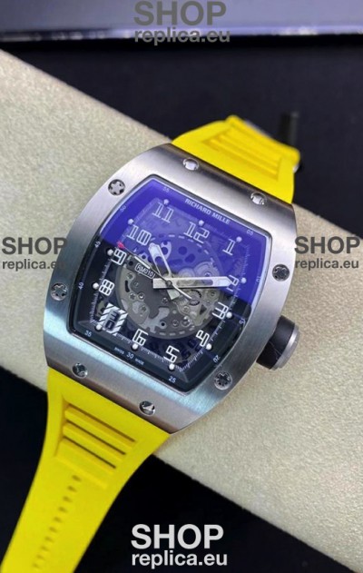 Richard Mille RM010 Stainless Steel Replica Watch in Yellow Strap