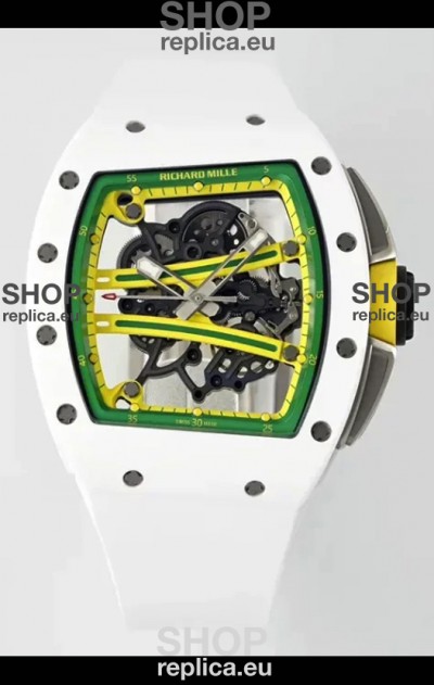 Richard Mille Super Clone RM61-01 White Ceramic Casing Strap Swiss Replica Watch