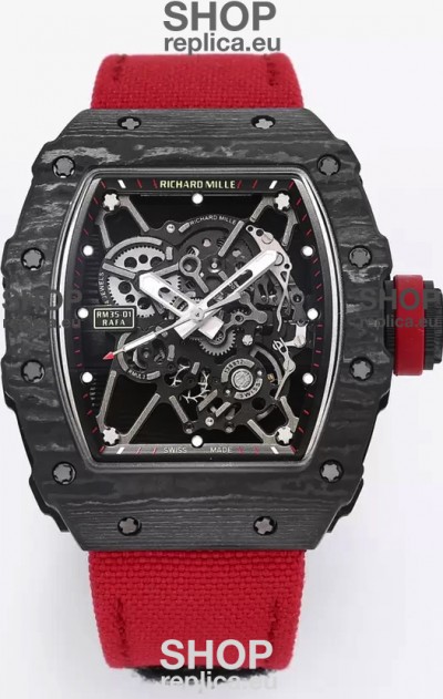 Richard Mille RM35-01 Rafael Nadal Carbon Fiber Casing with Genuine Tourbillon Super Clone Watch