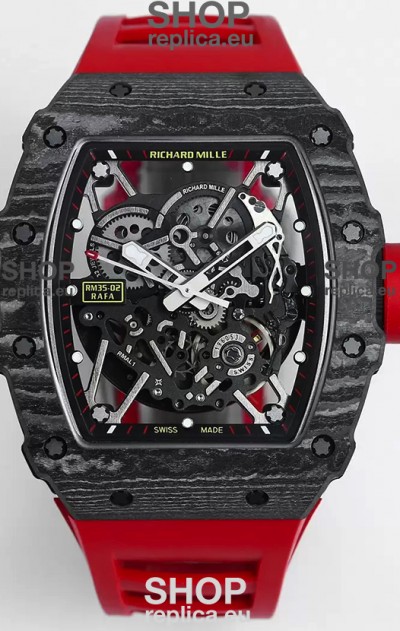 Richard Mille RM35-02 Rafael Nadal Carbon Fiber Casing with Genuine Tourbillon Super Clone Watch