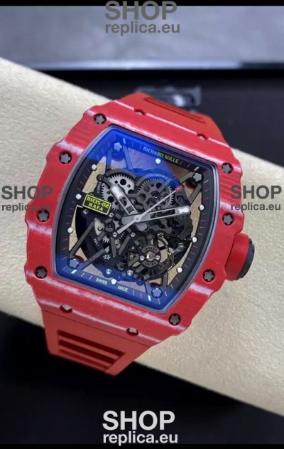 Richard Mille RM35-02 Rafael Nadal Red Carbon Fiber Casing with Genuine Tourbillon Super Clone Watch