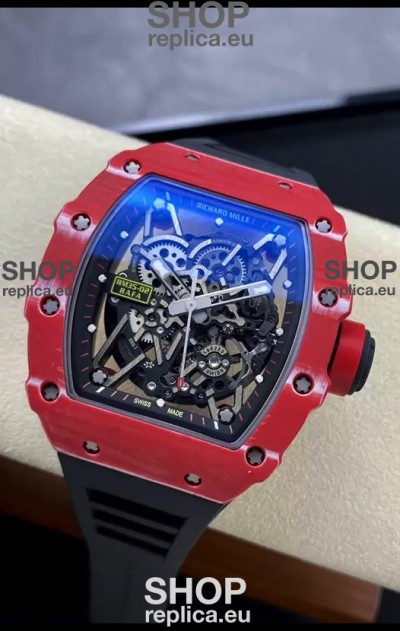 Richard Mille RM35-02 Rafael Nadal Red Carbon Fiber Casing with Genuine Tourbillon Super Clone Watch