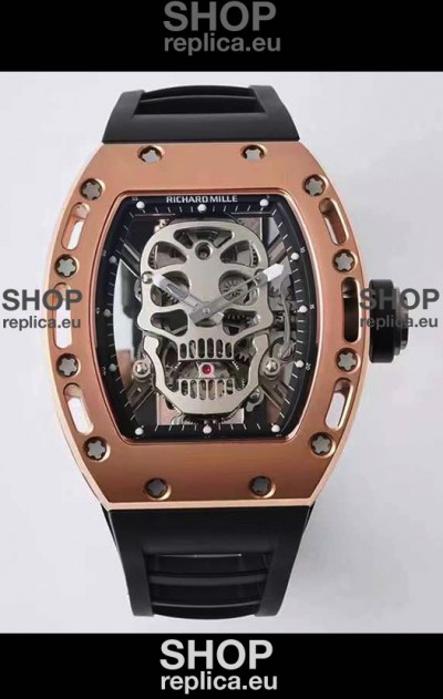 Richard Mille RM052 Skull Genuine Tourbillon Edition Watch in Rose Gold Casing