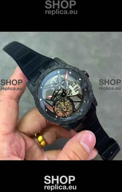 Roger Dubuis Super Clone Excalibur Spider Flying Tourbillon Skeleton Carbon Casing 42MM