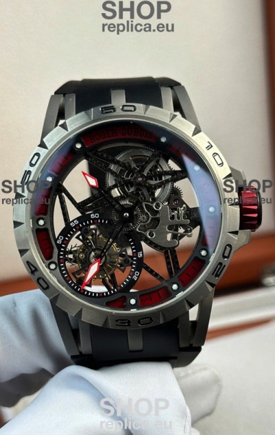 Roger Dubuis Super Clone Excalibur Spider Flying Tourbillon Skeleton Titanium Casing 45MM