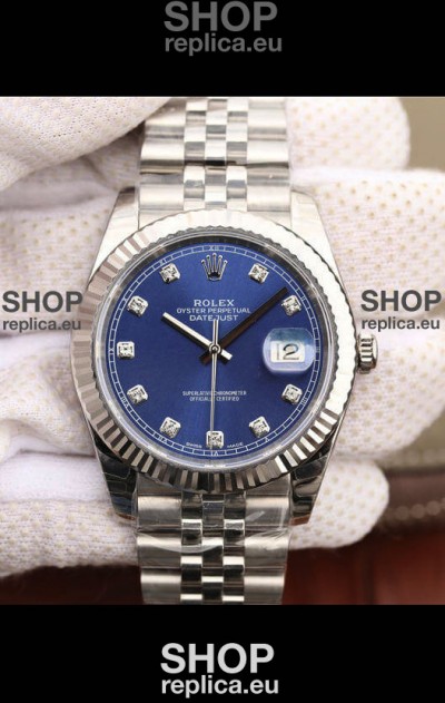 Rolex Datejust 41MM Cal.3135 Movement Swiss Replica Watch in 904L Steel / Blue Dial