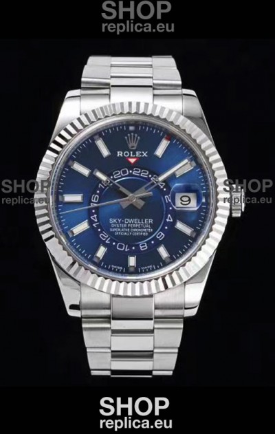Rolex Sky-Dweller REF# 326934 Blue Dial Watch in 904L Steel Case 1:1 Mirror Replica