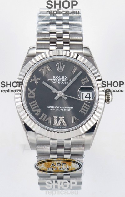 Rolex Super Clone Datejust ETA 2688 Movement 31MM Stainless Steel Case Grey Dial Watch