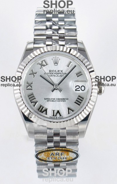 Rolex Super Clone Datejust ETA 2688 Movement 31MM Stainless Steel Case and Roman Dial Watch 