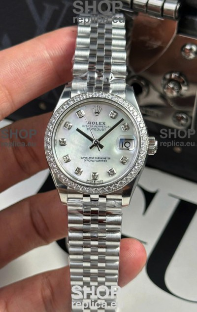 Rolex Super Clone Datejust ETA 2688 Movement 31MM Stainless Steel Case Pearl Dial Watch
