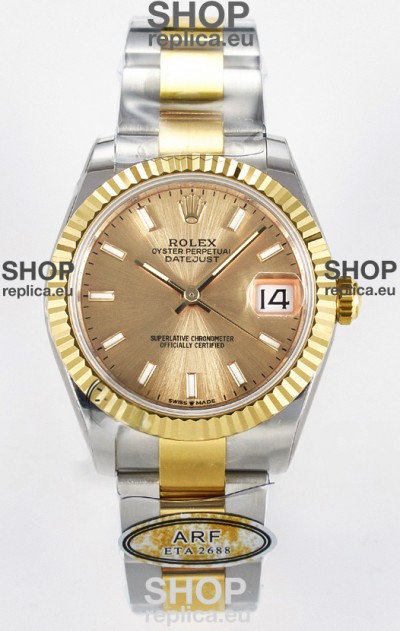 Rolex Super Clone Datejust ETA 2688 Movement 31MM Two Tone Yellow Gold Watch and Dial
