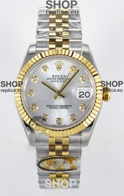 Rolex Super Clone Datejust ETA 2688 Movement 31MM Two Tone Yellow Gold Swiss Silver Dial