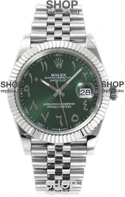 Rolex Datejust M126300 41MM ETA3235 Green Arabic Dial - 904L Steel Casing 