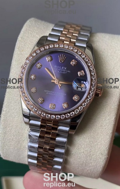 Rolex Datejust M278381RBR 31MM Swiss Replica Two Tone Rose Gold - Blue Dial 1:1 Mirror Quality