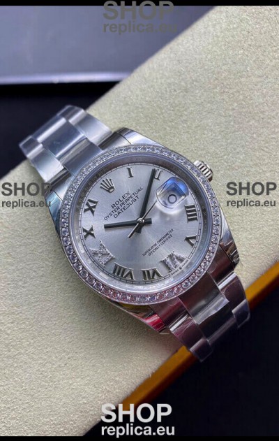 Rolex Datejust 126281RBR-0012 36MM Swiss 1:1 Mirror Replica in 904L Steel - Silver Dial